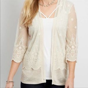 Maurice’s cardigan lace detail size large